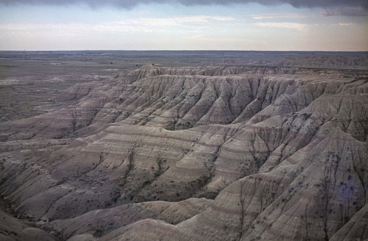 Badlands - aerial views in south dakota