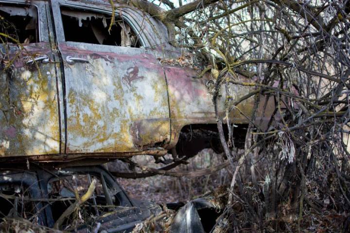 Abandoned car cemetery in Idaho