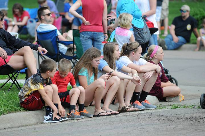 People gathered at parade