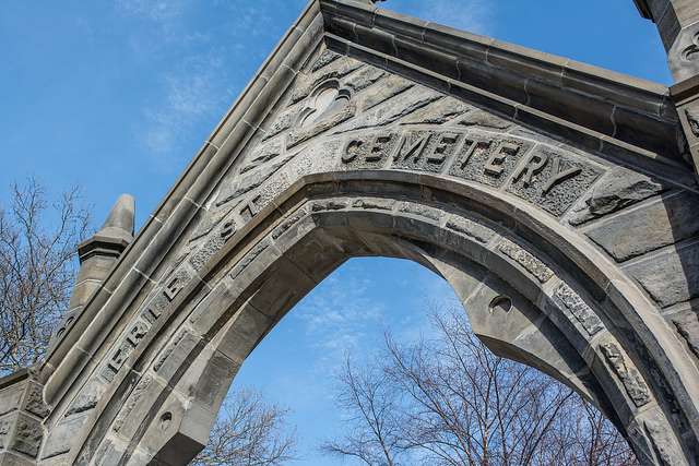 Erie St Cemetery Entrance - Creepy Cleveland