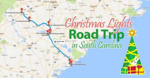 The Christmas Lights Road Trip Through South Carolina That Will Take You To 7 Magical Destinations