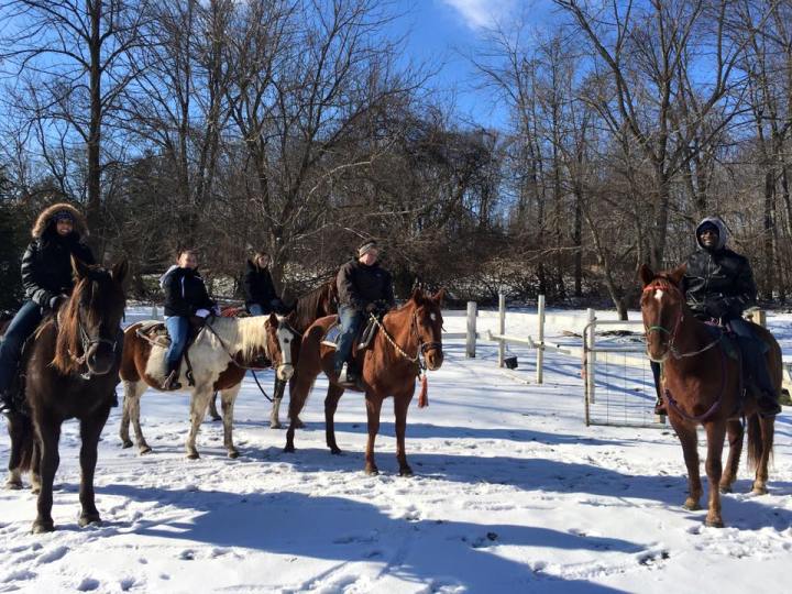 winter horseback riding