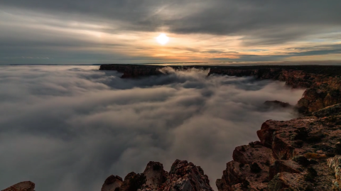 This Stunning Timelapse Video Shows Arizona’s Grand Canyon Filled With A Sea Of Clouds