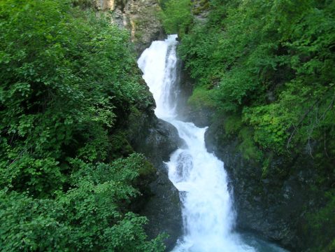 Follow This Short Trail To A Thundering Waterfall In Alaska