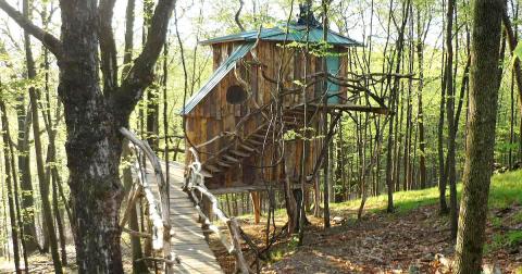 Spend A Night In This Whimsical Treehouse Above The Forest Floor In Vermont