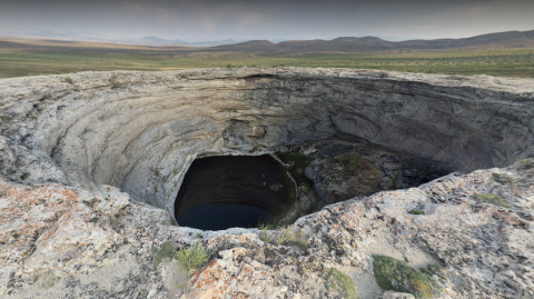 Diana's Punchbowl Is A Giant Boiling Hot Spring That Can Be Found In The Nevada Desert