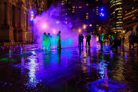 This One Of A Kind Fountain On The East Coast Transforms Each Time A Train Passes Under It