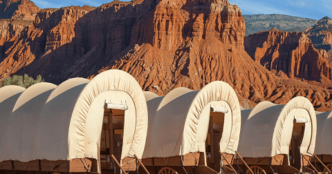 Stay The Night In An Old-Fashioned Covered Wagon At This Utah Resort