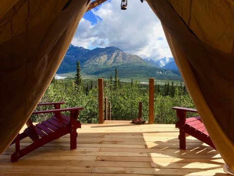 Spend A Night At This Remote Glampground In Alaska With Gorgeous Glacial Views