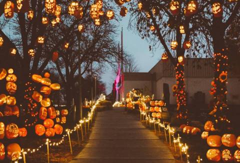 Walk Through A Village Of Over 3,000 Glowing Pumpkins At The Utah State Fair Park