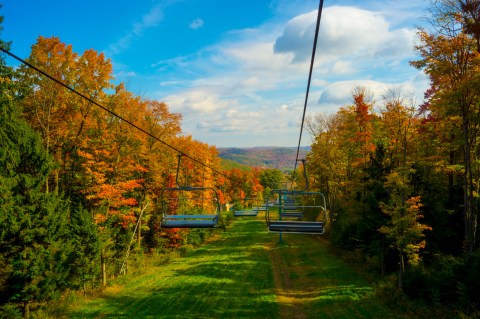 Enjoy The Most Stunning Fall Foliage Views Near Buffalo On The Holiday Valley Chairlift