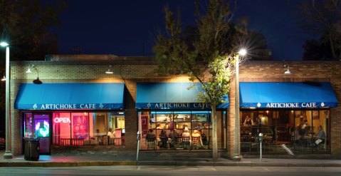 Behind An Unassuming Exterior Is The Unexpectedly Elegant Artichoke Cafe In New Mexico