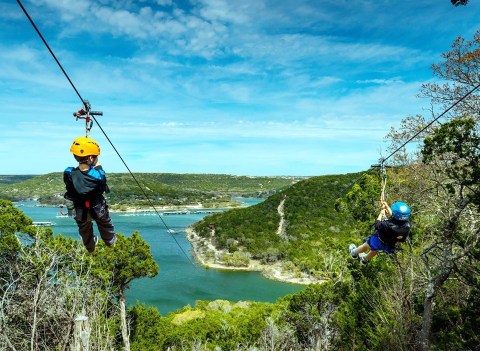 Take A Ride On The Longest Zipline In Texas At Lake Travis Zipline Adventures