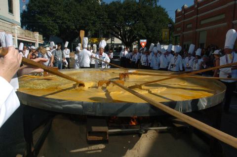 Take A Bite Of A 5,000-Egg Omelette At The Omelette Festival In Louisiana