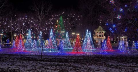 The Christmas Tree Trail At Gallipolis In Lights In Ohio Is Like Walking In A Winter Wonderland