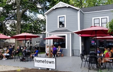 A Paved Path Connects The Loveland Bike Trail To Cincinnati's Hometown Cafe, Making It The Ideal Stop