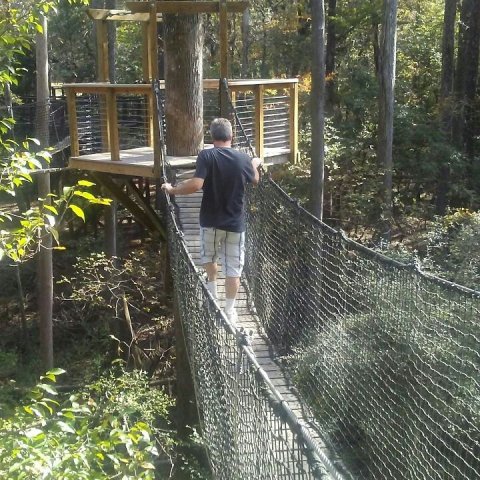 Venture Across The Swinging Bridge At Lynches River County Park In South Carolina, If You Dare