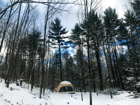 You'll Find A Luxury Glampground At Quarry Brook In Vermont, It's Ideal For Winter Snuggles And Relaxation