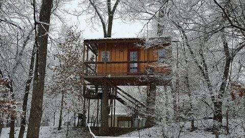 Sleep In The Middle Of An Enchanting Woodland Forest At Rock Creek Retreat In Oklahoma