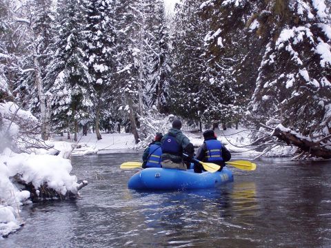 Take A Magical Winter Raft Trip Down The Sturgeon River With Big Bear Adventures In Michigan