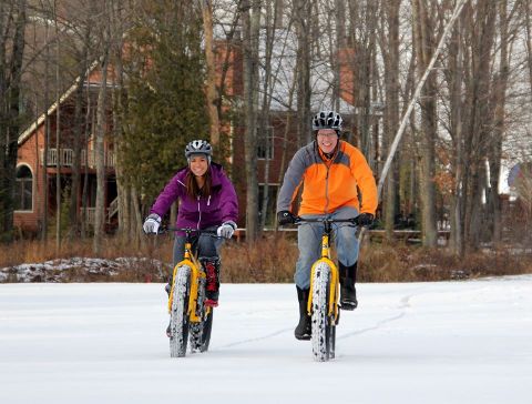 Take An Exciting Ride On A Snow Bike At Crystal Mountain Resort In Michigan