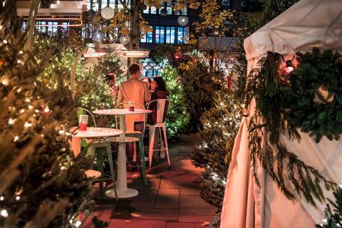 Drink Spiked Hot Chocolate And Wear Faux Fur Coats Inside These Cozy Winter Garden Yurts In New York