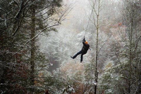 Ride An ATV To The Top Of The Mountain And Zip Line All The Way Down At Climb Works Ziplines In Tennessee