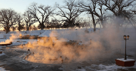 Sit In The Midst Of A Snowy Landscape And Soak In The 130-Degree Water At Utah's Crystal Hot Springs