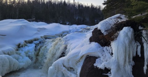 A Snowy Hike Through The Woods At Minnesota's Judge C. R. Magney State Park Leads To A Spectacular Frozen Waterfall