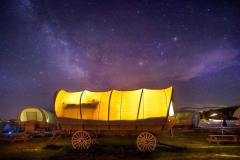 Stay The Night In A Old-Fashioned Covered Wagon At Conestoga Ranch In Utah