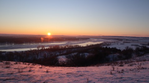 Watch The Sunrise Over The Missouri River In North Dakota On This Leap Day Hike