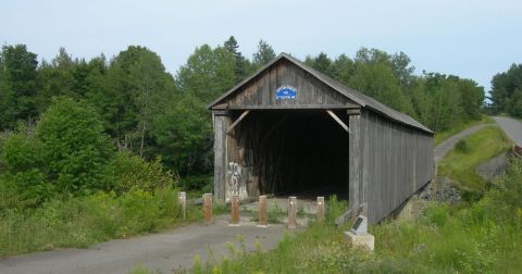 One Of The Longest Covered Bridges In Maine, Watson Settlement Bridge, Is 150 Feet Long