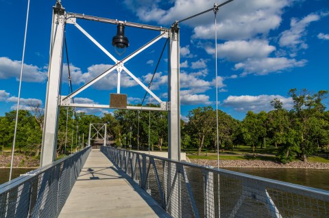 Walk Across A 280-Foot Suspension Bridge In Granite Falls, Minnesota