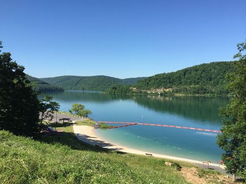 The Water Is A Brilliant Blue At Jennings Randolph Lake, A Refreshing Roadside Stop In West Virginia