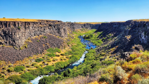 The Water Is A Brilliant Blue At Box Canyon State Park, A Refreshing Roadside Stop In Idaho