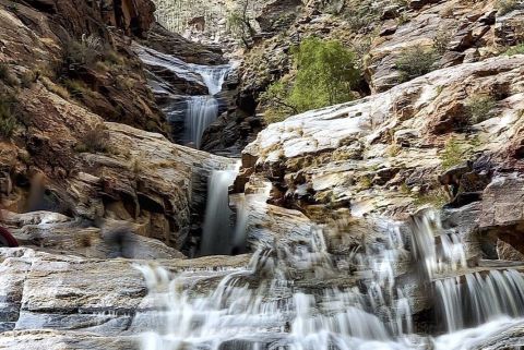 Swim At The Bottom Of A Seven-Tiered Waterfall After The 8.5-Mile Hike Through Bear Canyon In Arizona