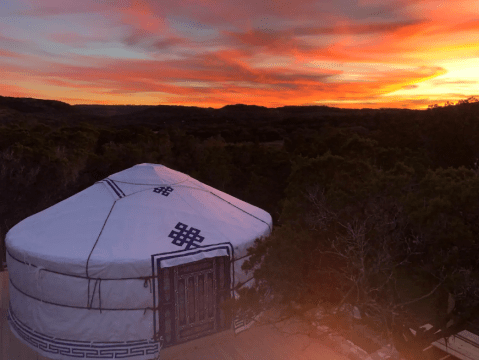 Glamp On A Secluded Hilltop With Gorgeous Panoramic Views At Yurtopia In Texas