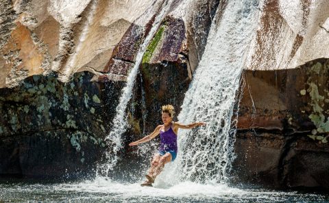 Take A Slide Down Popo Agie Falls, A Unique Natural Waterfall Slide In Wyoming