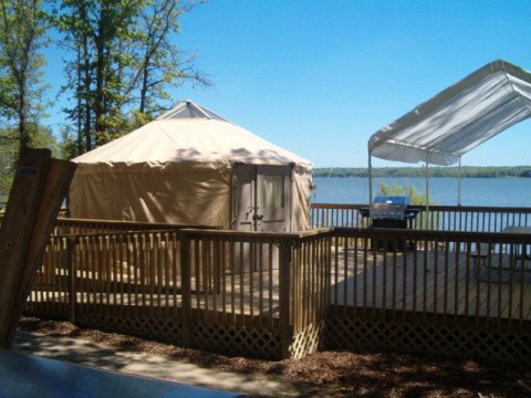 The Waterfront Yurts At Mosquito Lake Are In An Idyllic Setting, Making Them An ideal Summer Destination In Ohio