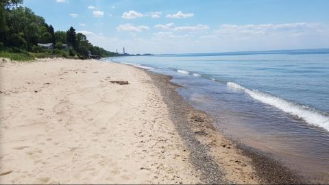 Wade In The Refreshing Waters On The Scenic Beach At Porter Beach In Indiana