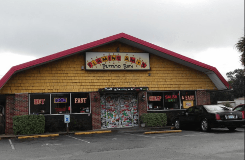 Fill Up On Giant Burritos Amid Kitschy Decor At Flaming Amy's Burrito Barn In North Carolina