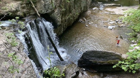 Swim At The Bottom Of A Waterfall After The Half-Mile Hike To Kilgore Falls In Maryland