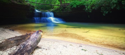 Wade In The Refreshing Waters On The Beach Of Scenic Creation Falls In Kentucky