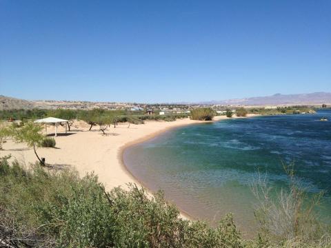 Wade In The Refreshing Waters On The Scenic Beach At Big Bend Of The Colorado In Nevada