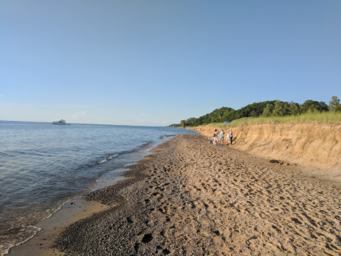 Wade In The Refreshing Waters On The Scenic Beach At Grand Mere State Park In Michigan