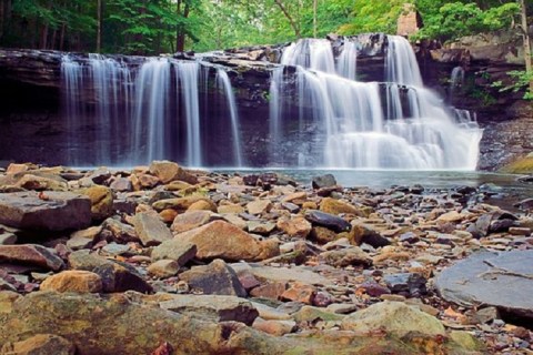 The Shallow Cave Beach Behind This Rushing West Virginia Waterfall Is A Cool, Refreshing Hideaway