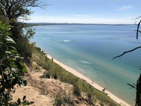 Off The Beaten Path In Sleeping Bear Dunes National Lakeshore, You'll Find A Breathtaking Michigan Overlook That Lets You See For Miles