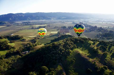 Ride In A Colorful Hot Air Balloon Over The Vineyards With Napa Valley Aloft In Northern California