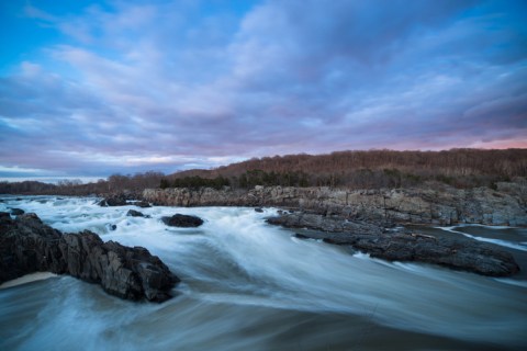 Great Falls Park at Sunset in Virginia