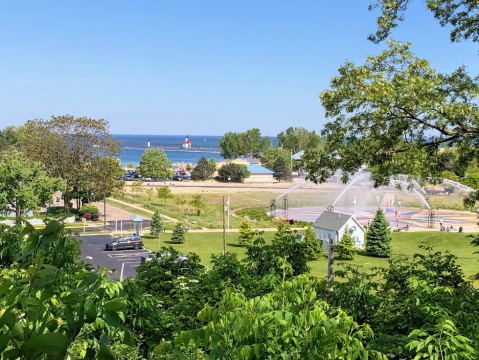 Stroll Along A Waterfront Overlook When You Explore Lake Bluff Park In Michigan